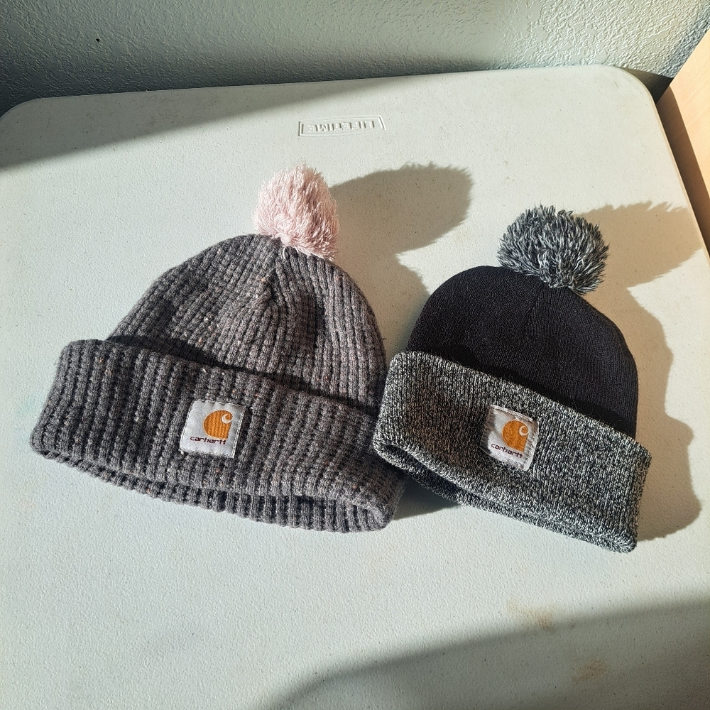 Carhartt Ribbed Beanie Set - Gray and Black